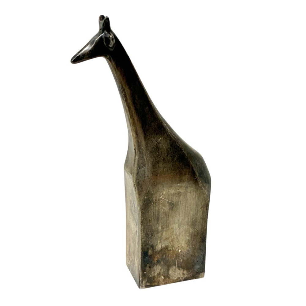Vintage Dansk Designs Japan EP Zinc‎ 4” Giraffe Paperweight Unpolished